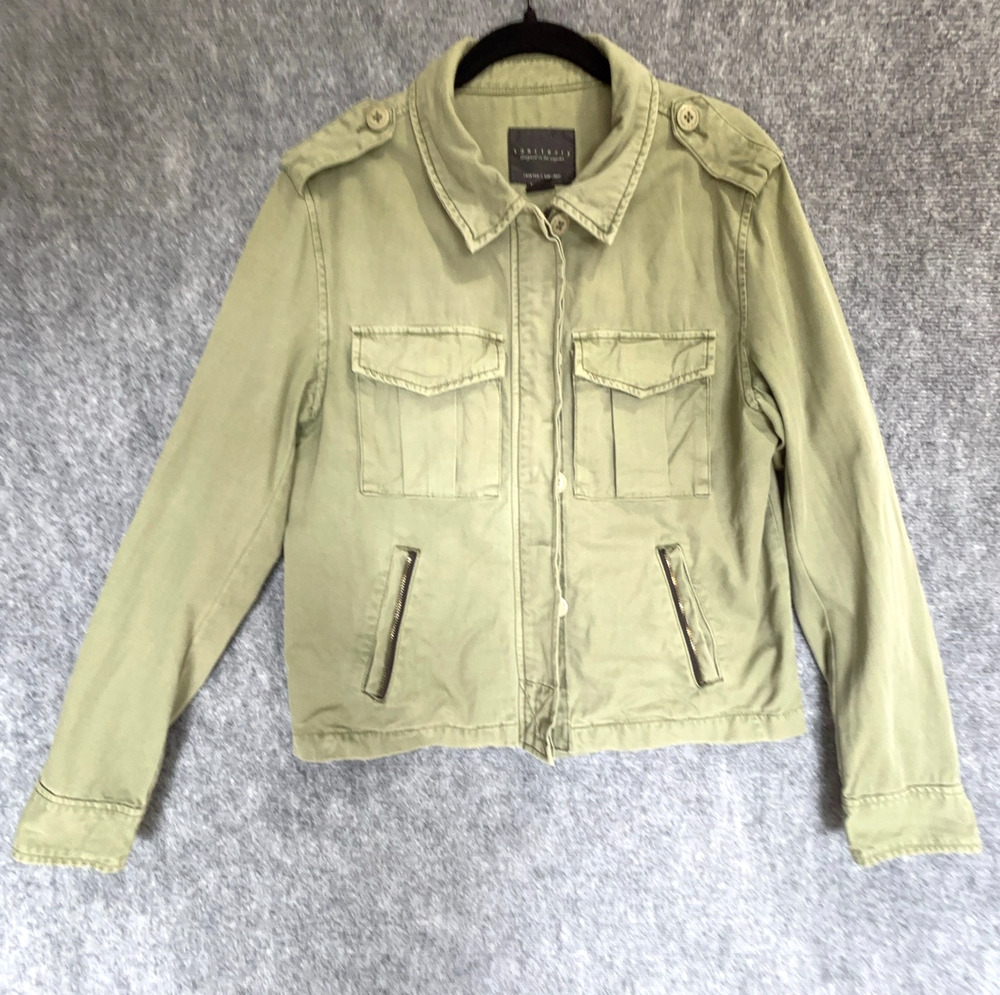 Sanctuary Olive Green Military Utility Jacket Womens M Cargo Field Safari